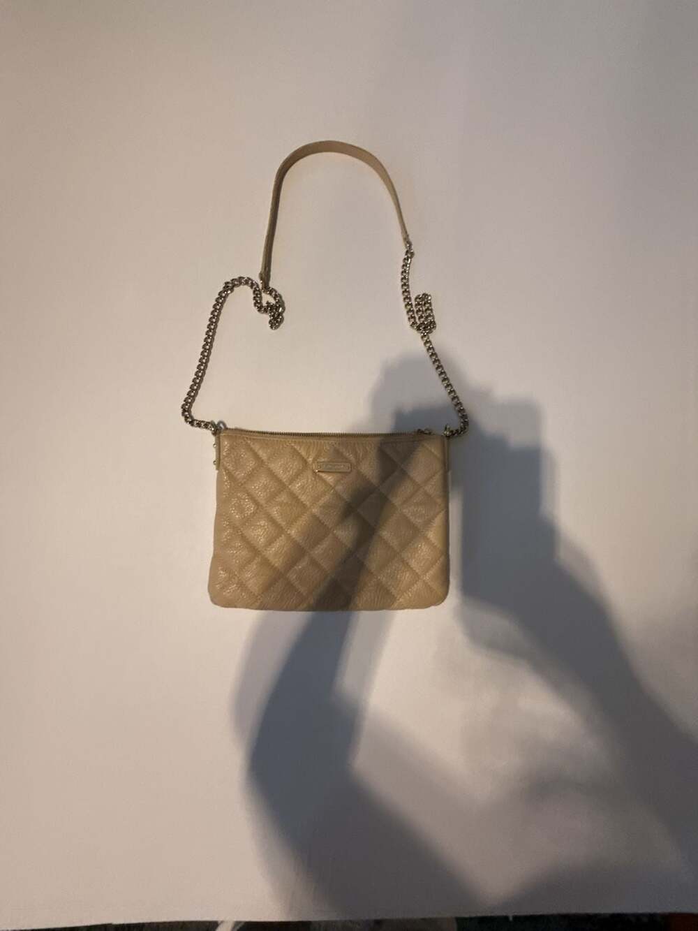 Kate Spade Quilted Leather Beige Crossbody Bag
